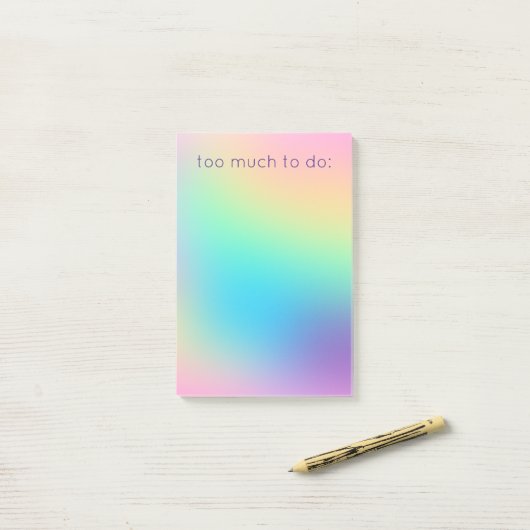 Post-it® "Trop à faire" Pastel Rainbow Gradient (Sur un bureau)