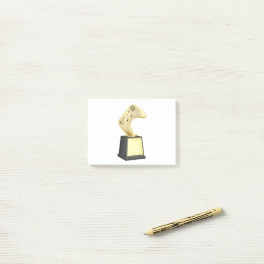 Post-it® Trophée Gold de jeu vidéo (Sur un bureau)