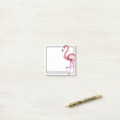 Post-it® Tropical | Flamant rose aquarelle (Sur un bureau)