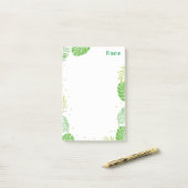 Post-it® Tropical Leaf Post it Notes Papeterie (Sur un bureau)