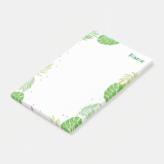 Post-it® Tropical Leaf Post it Notes Papeterie (Incliné)