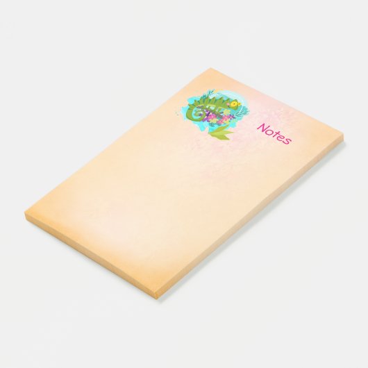 Post-it® Tropical lizard with Flowers (Incliné)