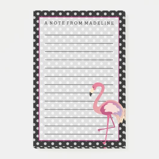 Post-it® Tropical | Pois de Flamant rose aquarelle (Devant)