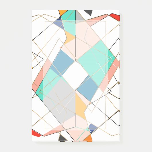 Post-it® Trucs géométriques Abstraits dorés modernes (Devant)