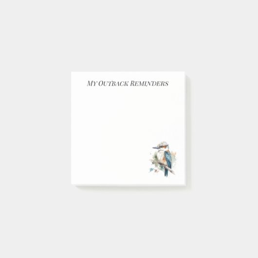 Post-it® True Blue Kookaburra, custom (Devant)