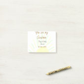 Post-it® Tu es mon soleil jaune pastel anniversaire ajout n (Sur un bureau)