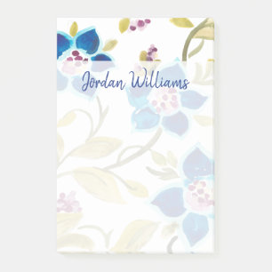 Post-it® Tuiles florales d'abbaye - fleurs bleues