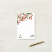 Post-it® Tulipe rose Floral Infirmière Stethoscope  (Sur un bureau)