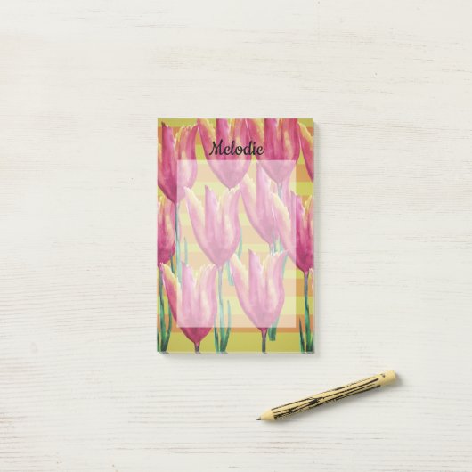 Post-it® Tulipes et lignes Post-it Notes (Sur un bureau)