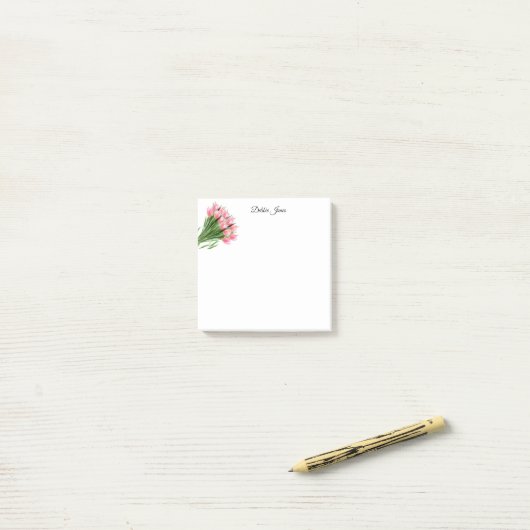 Post-it® Tulipes rose post-it-notes (Sur un bureau)