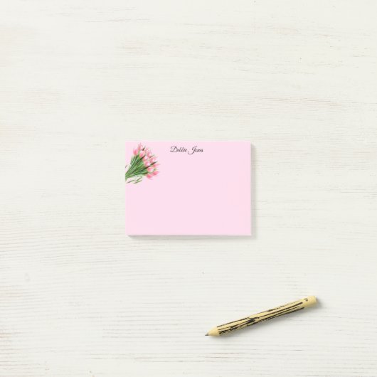 Post-it® Tulipes rose post-it-notes (Sur un bureau)