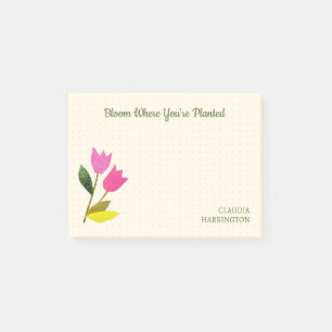 Post-it® Tulipes Roses Retro Pastel Peach Illustré À La Mai