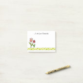 Post-it® Tulipes rouges et roses personnalisées (Sur un bureau)