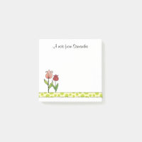 Tulipes rouges et roses Personnalisées 3 x 3