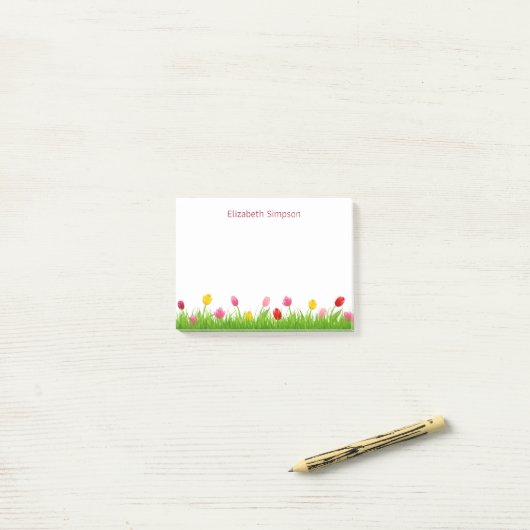Post-it® Tulips Post-it Notes (Sur un bureau)