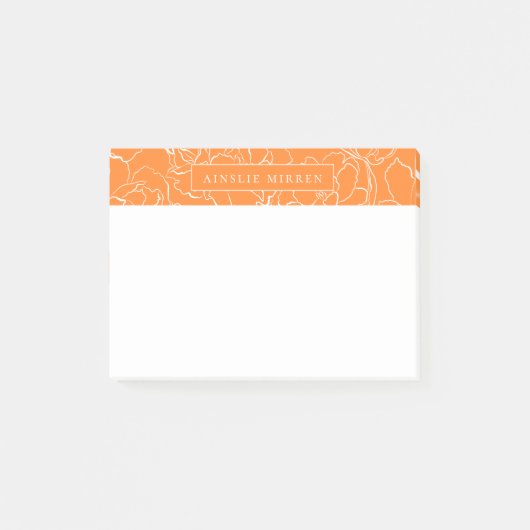 Post-it® Turmeric Orange Simply Floral Personnalisé (Devant)