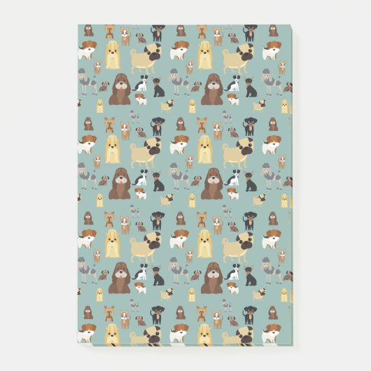 Post-it® turqouise backgrogs dogs (Devant)