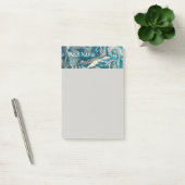 Post-it® Turquoise Abstrait Personnalisé Post it Notes 4x6 (Bureau)