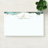 Post-it® Turquoise Agate Geode Gold Parties scintillant Scr (Bureau)