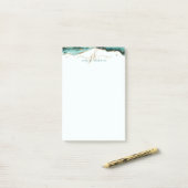 Post-it® Turquoise Agate Geode Gold Parties scintillant Scr (Sur un bureau)