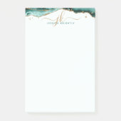 Post-it® Turquoise Agate Geode Gold Parties scintillant Scr (Devant)