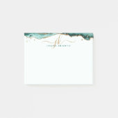 Post-it® Turquoise Agate Geode Gold Parties scintillant Scr (Devant)