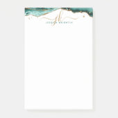 Post-it® Turquoise Agate Geode Gold Parties scintillant Scr (Devant)