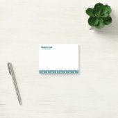 Post-it® Turquoise and White Art Deco Pattern, Custom Text (Bureau)