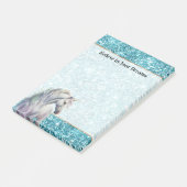 Post-it® Turquoise Aqua Glitz Glitter Unicorn (Incliné)
