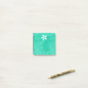 Post-it® Turquoise avec fleur blanche