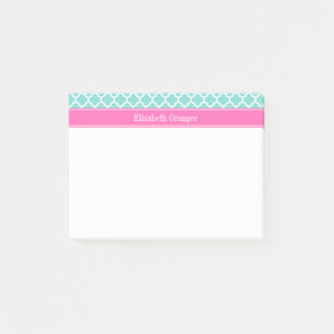 Post-it® Turquoise Blanc Marocain #5 Rose Chaud 2 Nom Monog