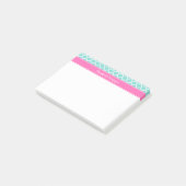 Post-it® Turquoise Blanc Marocain #5 Rose Chaud 2 Nom Monog (Incliné)