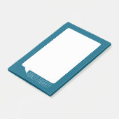 Post-it® Turquoise Bleu et Blanc Parler bulle Nom personnal (Incliné)