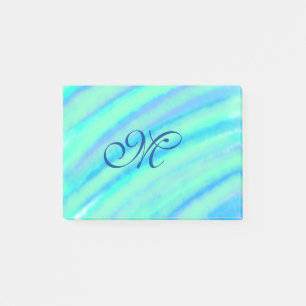 Post-it® Turquoise bleu vert filigranes ajouter votre monog