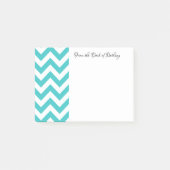 Post-it® Turquoise Chevron Personnalisé Post Notes (Devant)