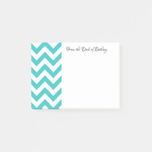 Post-it® Turquoise Chevron Personnalisé Post Notes