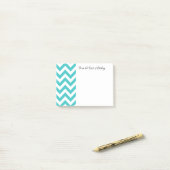 Post-it® Turquoise Chevron Personnalisé Post Notes (Sur un bureau)