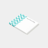 Post-it® Turquoise Chevron Personnalisé Post Notes (Incliné)