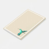 Post-it® Turquoise Colibri vert et points blancs (Incliné)