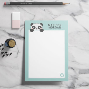 Post-it® Turquoise Cute Panda Ours & Pâtes Ajouter Votre No