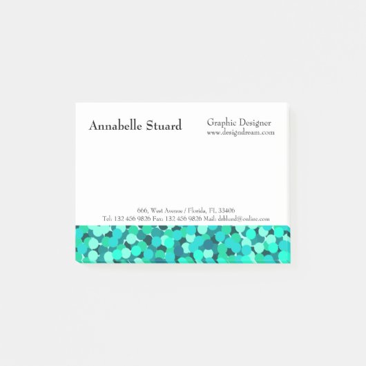 Post-it® Turquoise Élégant Moderne Simple Entreprise (Devant)