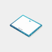 Post-it® Turquoise Faux Parties scintillant Oiseau et front (Incliné)