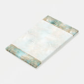 Post-it® Turquoise Glam Gold White Feuilles tropicaux (Incliné)