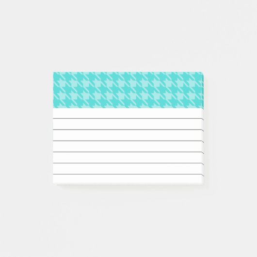 Post-it® Turquoise Houndstooth Post It Notes (Devant)