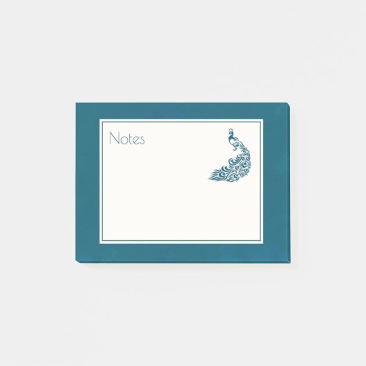 Post-it® Turquoise Peacock Bold Design Art Déco élégant (Devant)