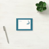 Post-it® Turquoise Peacock Bold Design Art Déco élégant (Bureau)