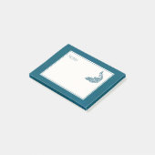 Post-it® Turquoise Peacock Bold Design Art Déco élégant (Incliné)