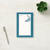 Post-it® Turquoise Peacock Bold Design Art Déco élégant (Bureau)