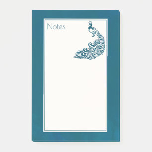 Post-it® Turquoise Peacock Bold Design Art Déco élégant
