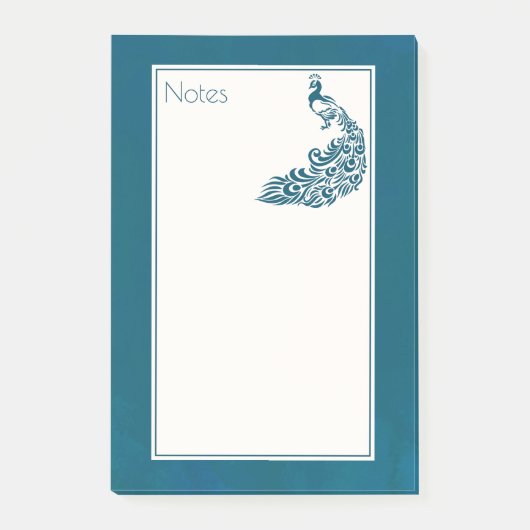Post-it® Turquoise Peacock Bold Design Art Déco élégant (Devant)